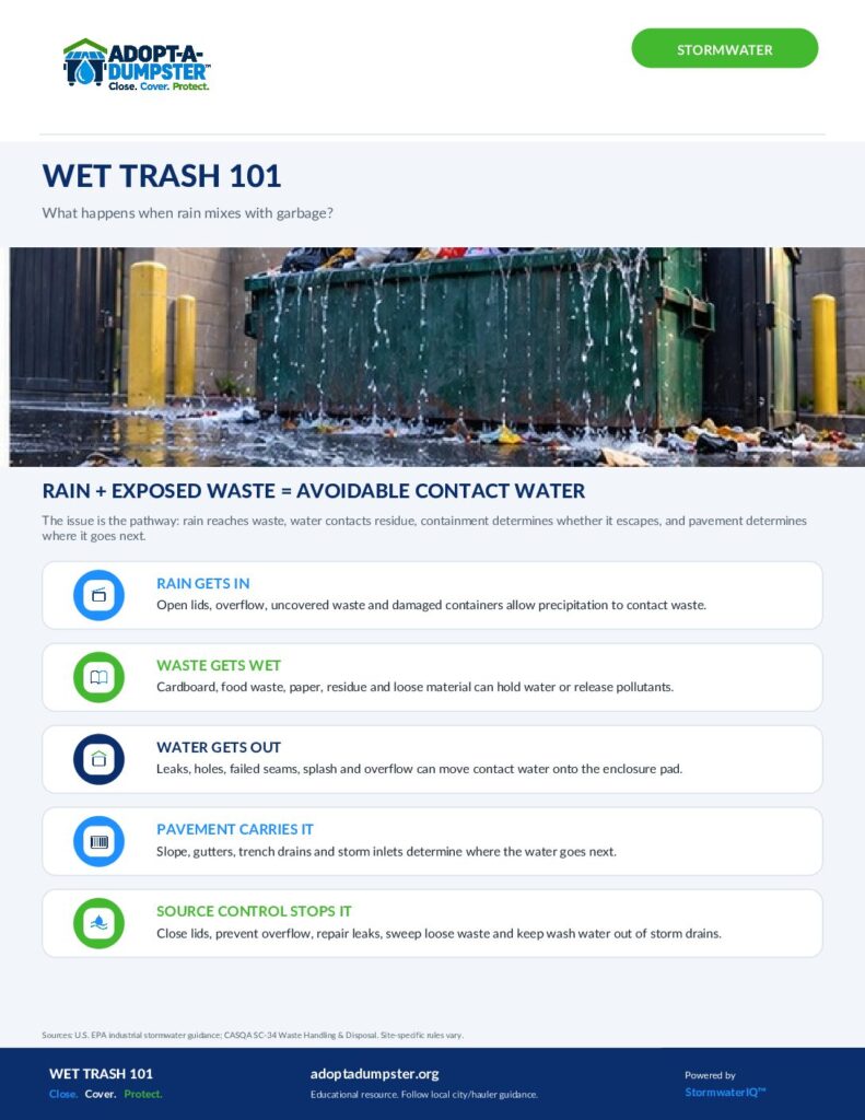 Adopt-A-Dumpster Wet Trash 101 Public Guide cover