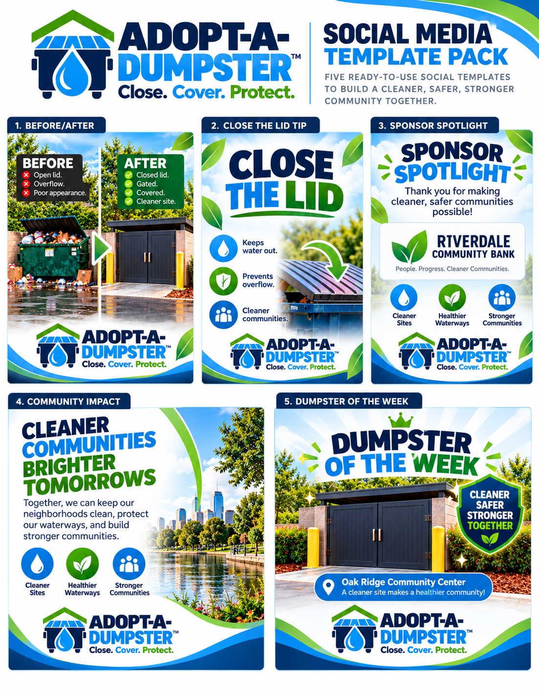 Adopt-A-Dumpster™ social media template pack