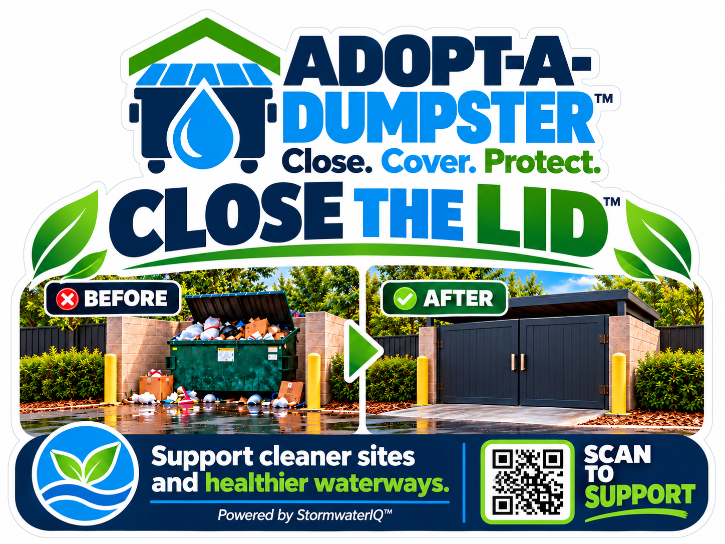 Close the Lid Protect Waterways campaign artwork